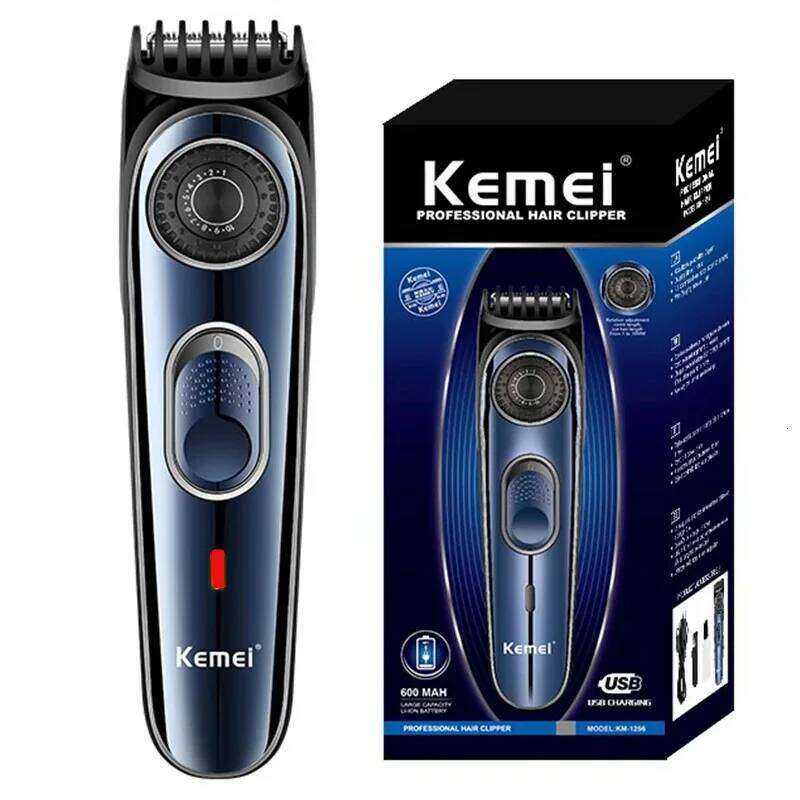 Kemei Cordless Adjustable 1-10mm For Men Face Beard Trimmer Rechargeable Edge Hair Clipper Electric Lithium Battery C260312