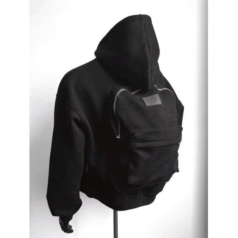 Spring Designer Hoodie New Trendy Brand Hooded Sweatshirt With Backpack Design On The Back Men's Black Zip-up Jacket Stylish For Men