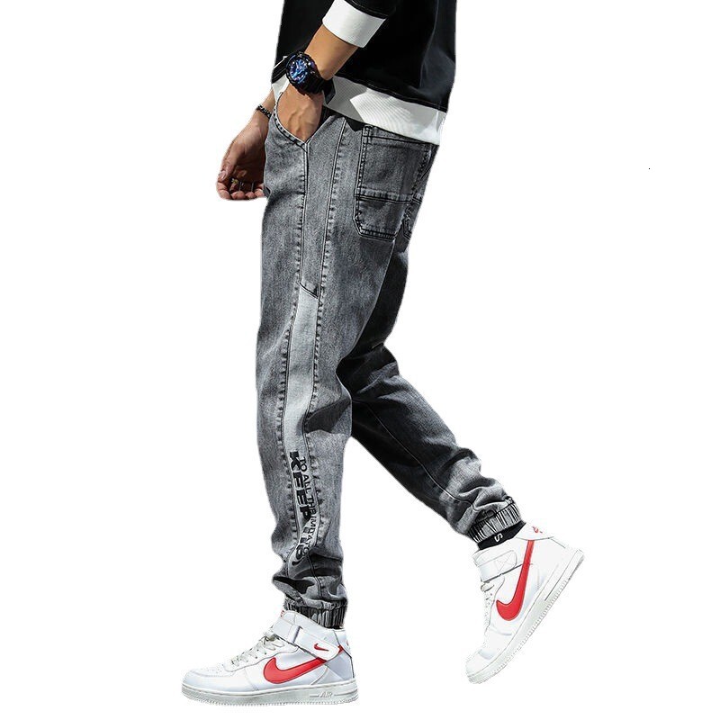 Spring And Autumn New Men's Jogger Pants Trendy Brand Loose Designer Pants Fit Versatile Fashionable Tapered Denim Casual Harem Pants