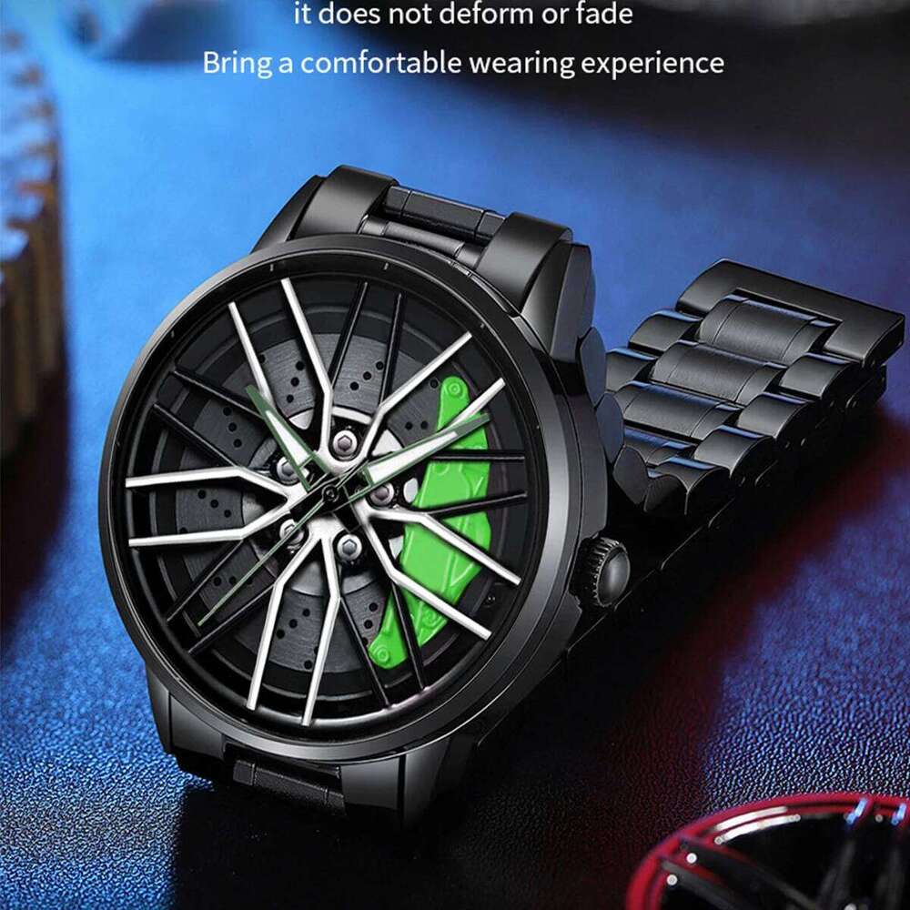 1pc Mens Watch Fashion Stainless Steel Strap Creative Rotating Sports Style Original Quartz Movement Top Brand Men Wrist Watches