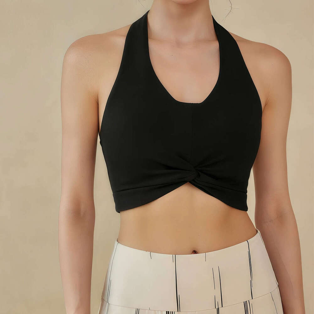 2026 Spring Wear Sports Designer Top with Front Twist Chest Pads Yoga Vest for Pilates and Outdoor Fitness