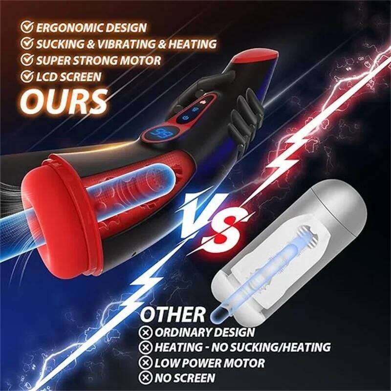 Automatic Sucking Masturbator Sex Toys for Men Heating Vibrating LCD Display Penis Pump Blowjob Male Adult Masturbators Z260312
