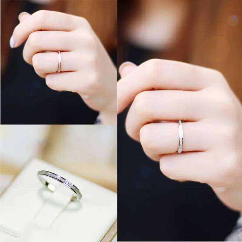 Stainless Steel Matte 2mm Thin Stackable Ring Wedding Band for Women Girl Size 3-10 H260312