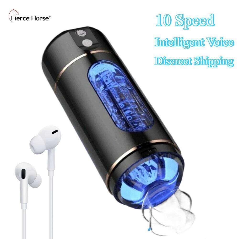 Intelligent Voice Automatic Male Masturbator 10 Speed Vibration Blowjob Machine Cup Sex Toys Adult for Men Masturbate Supplies Z260312