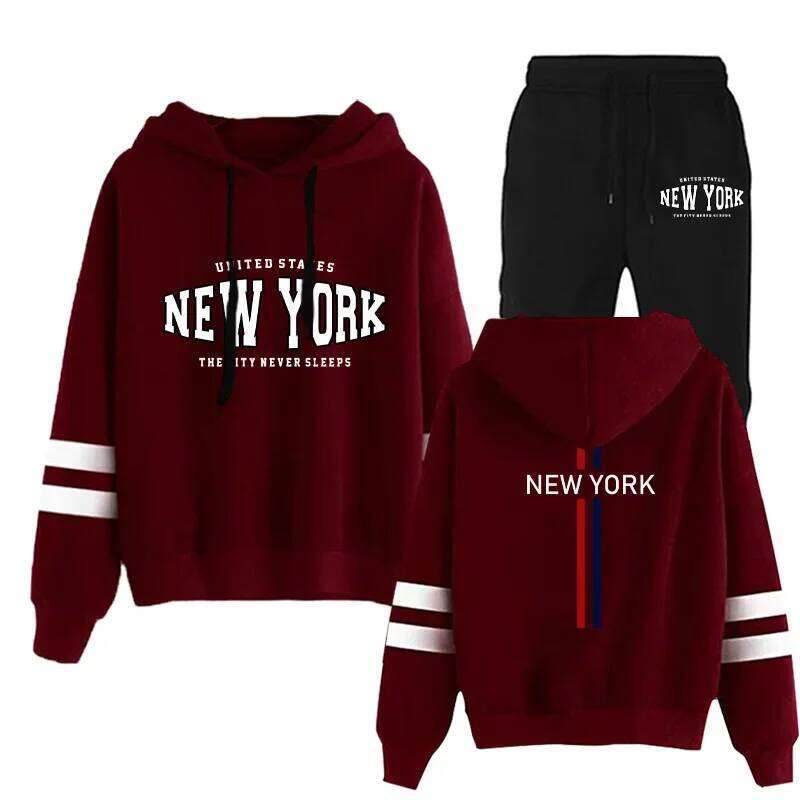 Women's Tracksuit Hoodies Fashion Casual Daily Hot Sale Single Piece Stripe Sweatshirt and Pants Comfort Outdoor Jogging Quality C260312