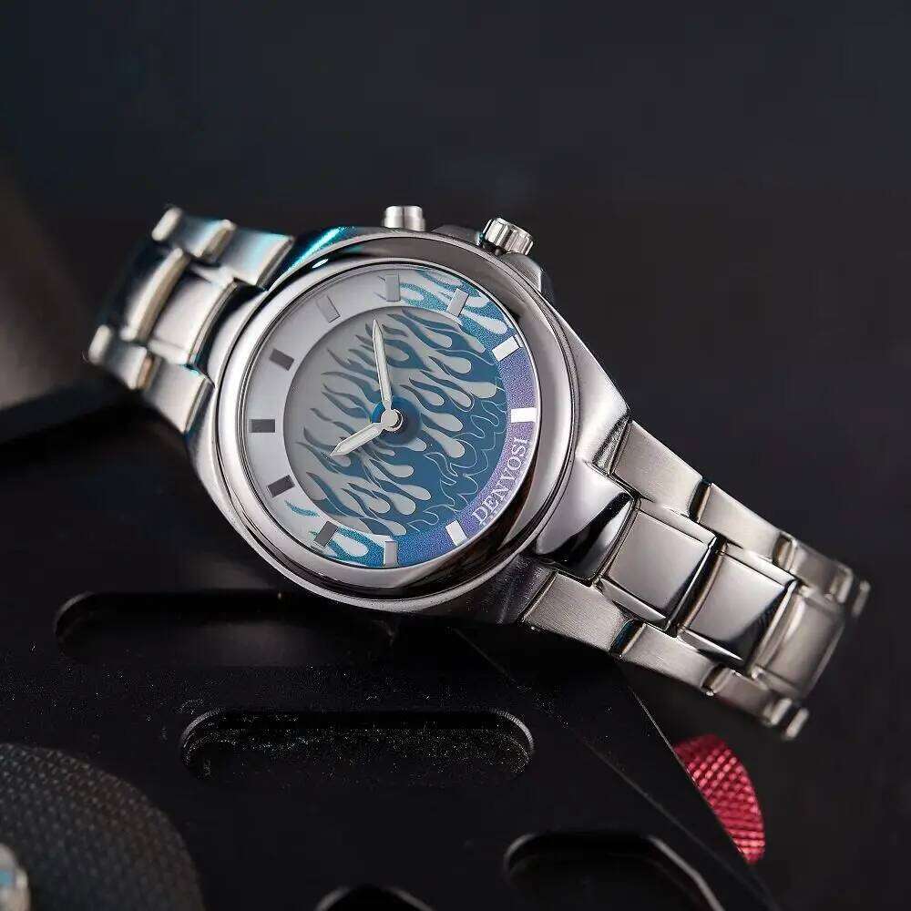 Fashionable Creative Watches For Man Y2k Ins Style Dynamic Flame Dual Display Luminous Men Quartz Watch relojes para hombres
