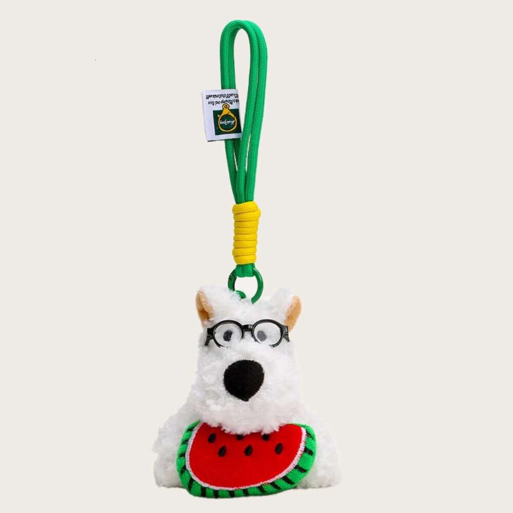 Cute West Highland plush pendant bag decoration doodle puppy doll keychain accessory birthday gift