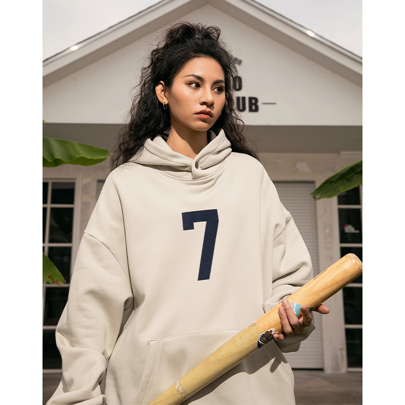 Heavyweight 400G Retro Digital Hooded Sweatshirt Spring New Loose Designer Hoodie Casual Couple Hoodie Women's Top
