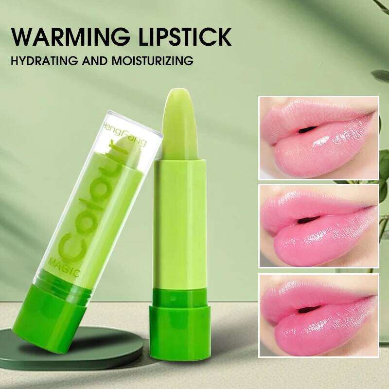 Warm Change Lip Balm Moisturizing Lipstick easy color and not stick to the cup W260311