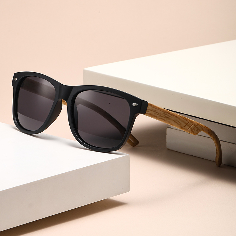 retro leg for men, square wooden sunglasses, new spring-legged color-coated men's sunglasses