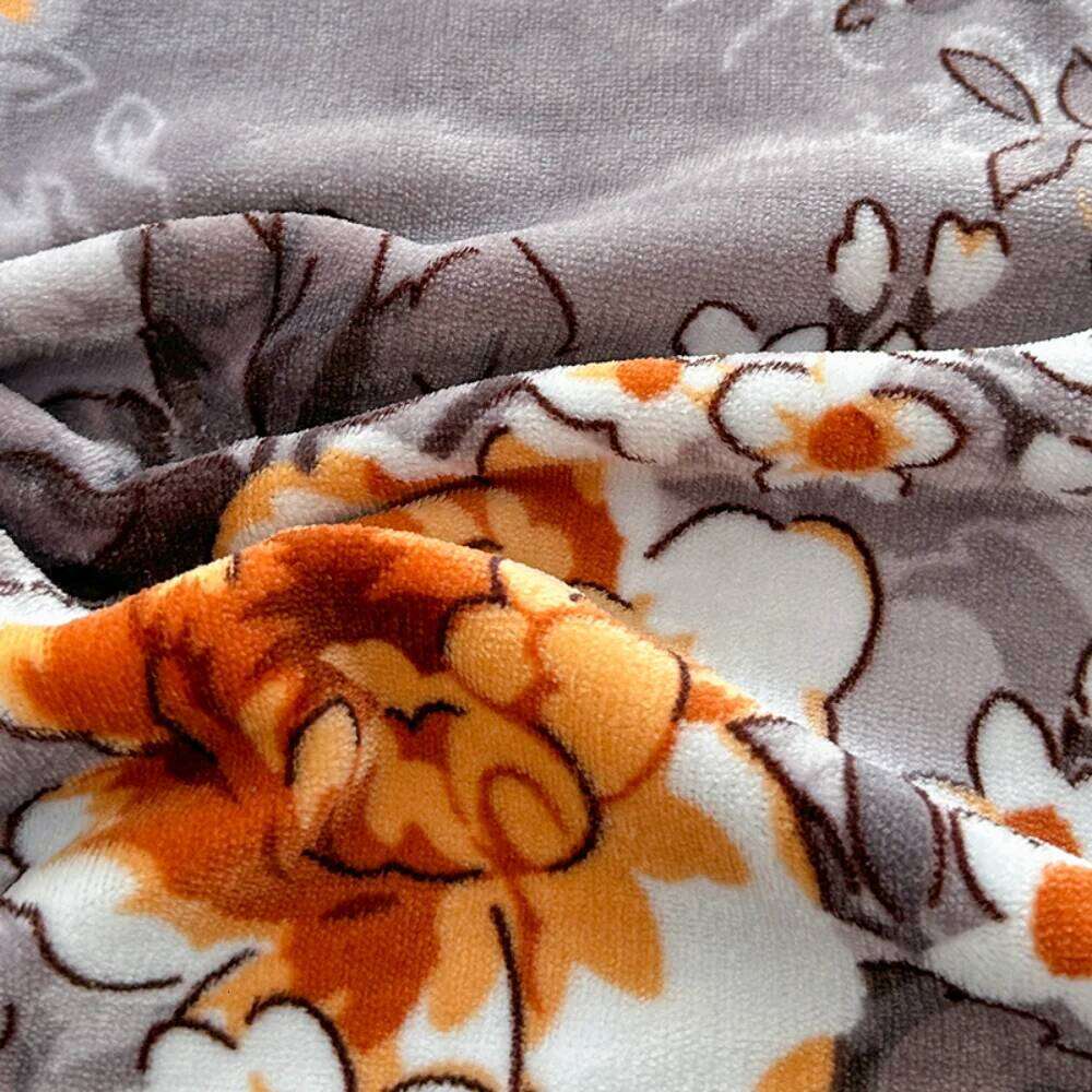 Thickened Double-Sided Milk Bedding Winter Warm Printed Carved Velvet Four-Piece Set Quilt Cover Pillowcase Bed Skirt H260312 - view 7