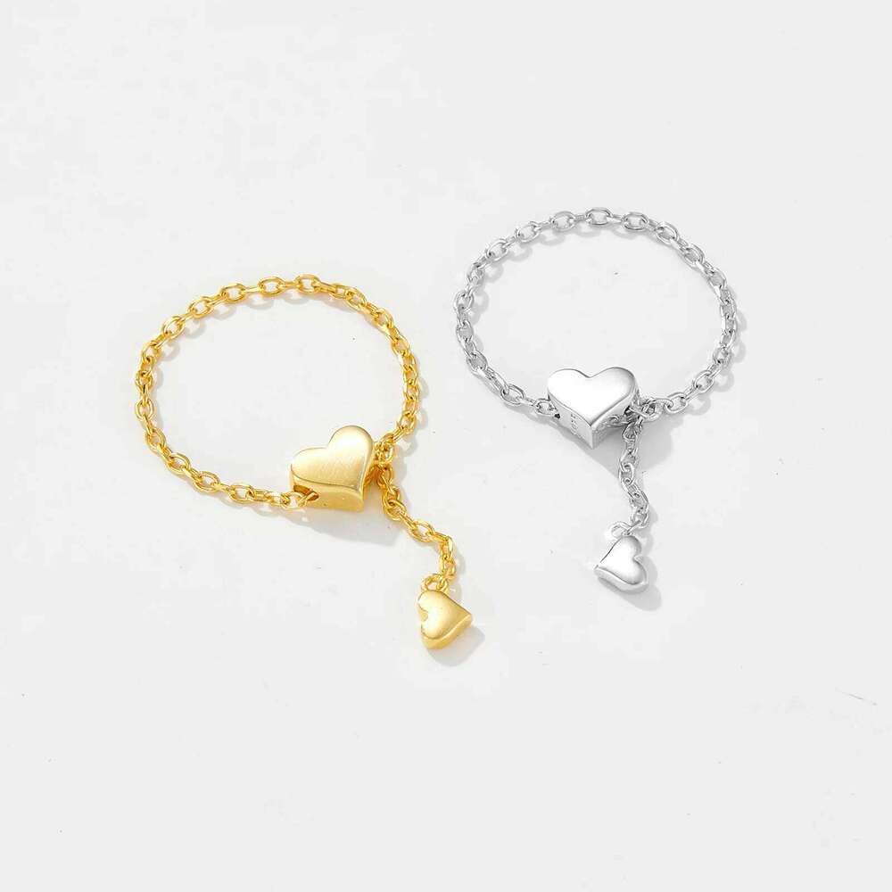 VEWANT Women 925 Sterling Silver Double Heart Chain Fine Luxury Fashion Ring 2024 Anniversary Gift Wedding Party Jewelry H260312