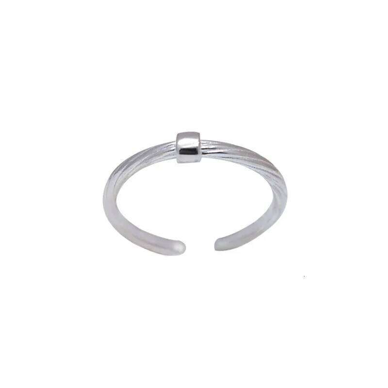925 Sterling Silver Designer Jewelry Texture Simple Adjustable Rings For Women Stackable Accessories Prevent Allergy H260312