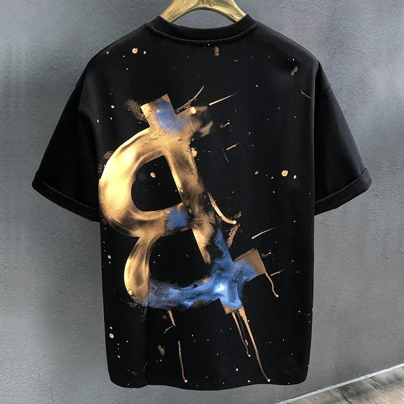 Supzoom New Arrival Summer High Street Splash Ink Printing Neutral O-neck Casual Heavy Texture Cotton Ins Loose Men T shirt ddmythur