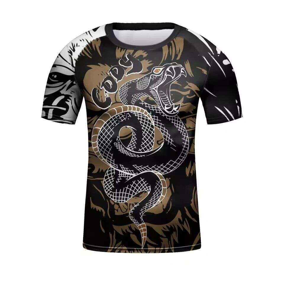 2026 New Men's Animal Print Exquisite Pattern Quick-Dry Breathable Versatile Fitness Sports T-Shirt WKERSIY