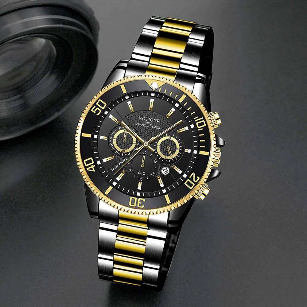 Fashion Quartz Watches Set Men, Design 3 Pcs/set Watch Men - Ideal Choice for Halloween and Thanksgiving Gifts