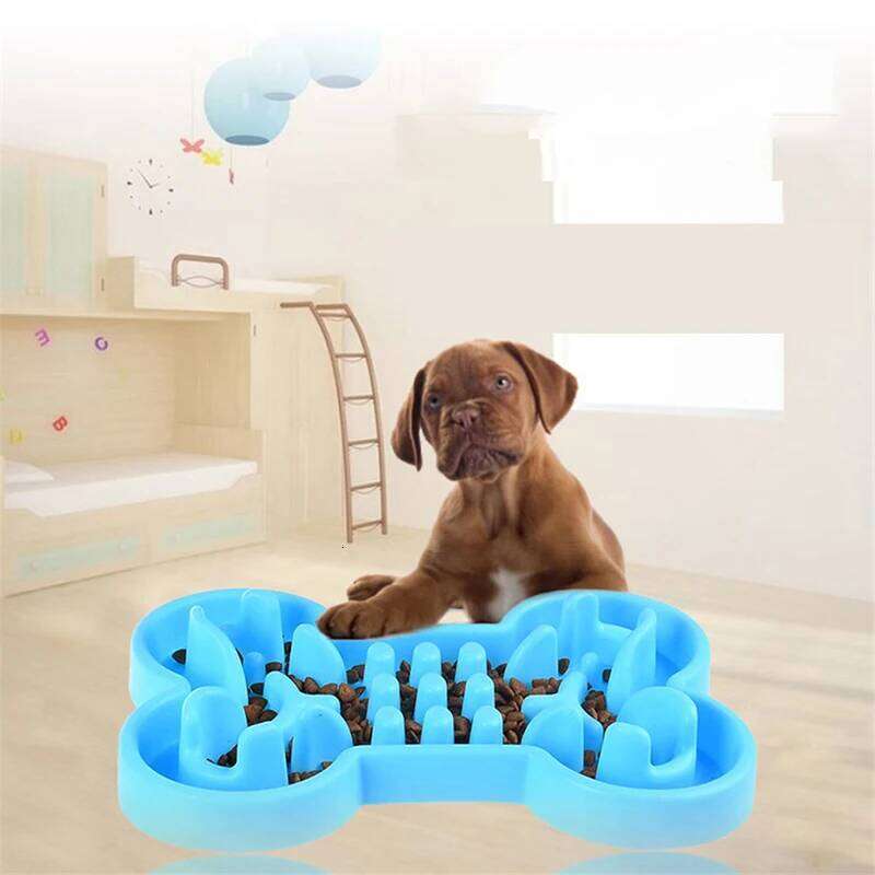 Silicone Bone Shaped Anti-Skid Bowl Cats Feeding Bowls Leakproof Feeder Training Dog Slow Food Pet 26Y0312