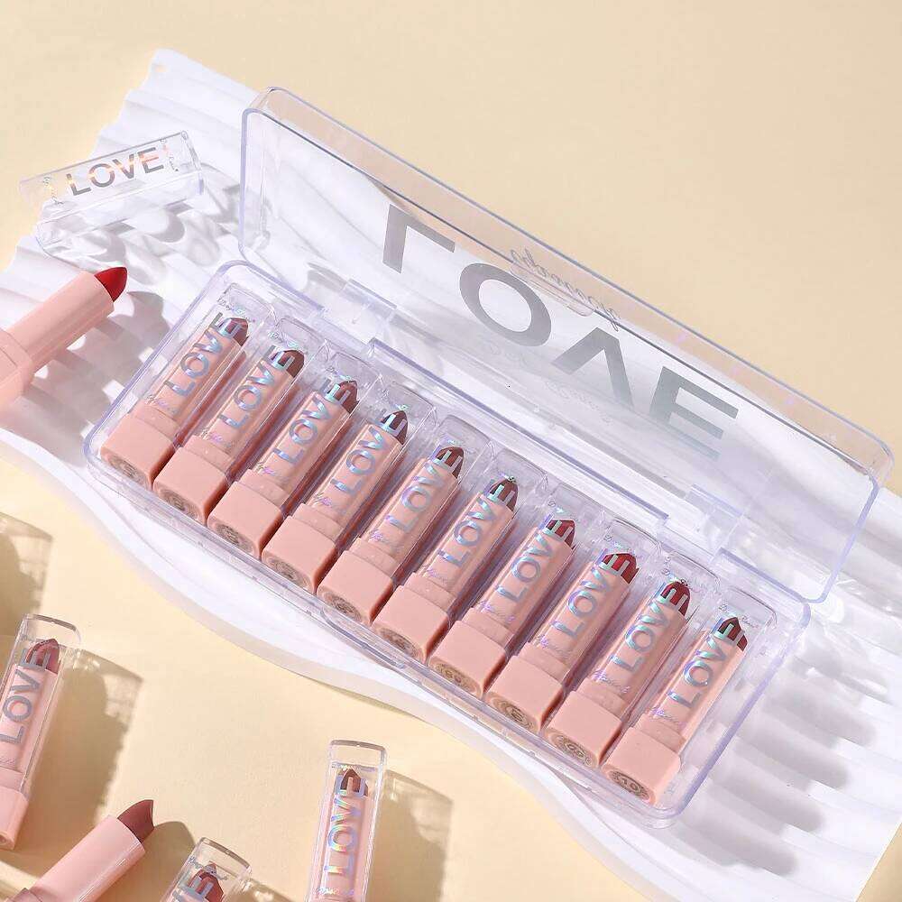 Ten Lipstick Set for Autumn Winter, Matte Waterproof Lips, Non-Fading, Non-Stick Cup, Whitening and Complexion Lip Gloss W260311