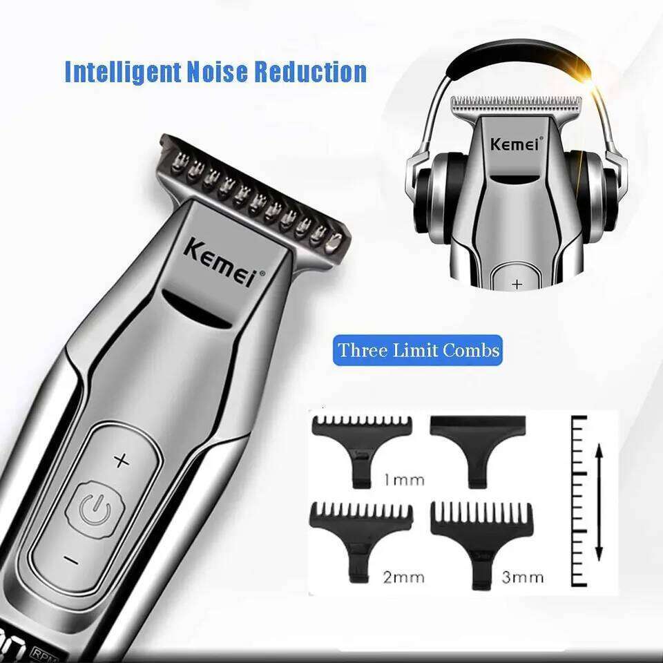 Kemei Professional Beard Trimmer for Men Adjustable Speed LED Digital Hair Clipper Carving Clippers Electric Razor C260312