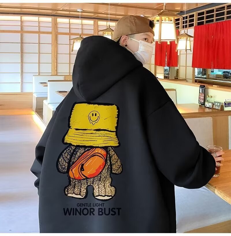 High-end Trendy Brand Men's Hooded Sweatshirt New Designer Hoodie Autumn Model Retro Hip-hop Jacket Regular Pullover For Teenagers