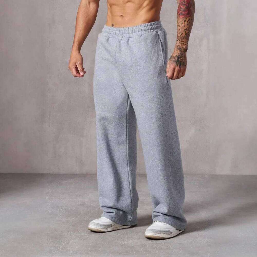 Men's Retro Y2K Straight Leg Pants Loose Fit Joggers Hip Hop Style Casual Sweatpants for Outdoor Gym Activities