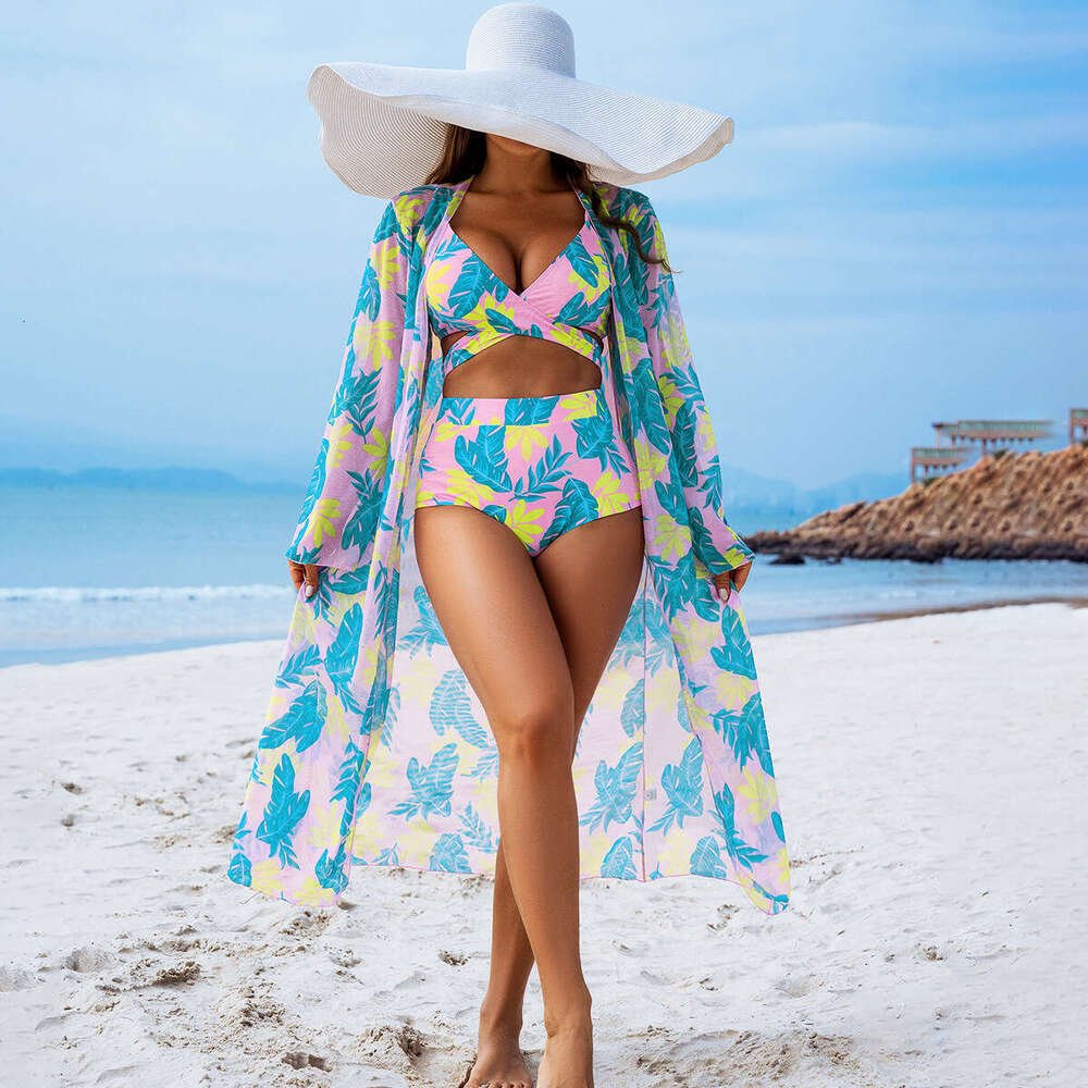 New European and American fashion high-end sexy swimwear three-piece bikini women's swimsuit