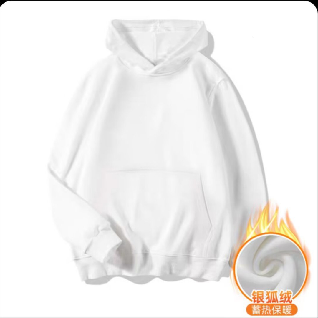 Autumn And Winter Designer Hoodie Long-sleeved Hooded Sweatshirt For Men And Women Fleece-lined Thickened Casual Loose Simple Solid Color Trendy Jacke