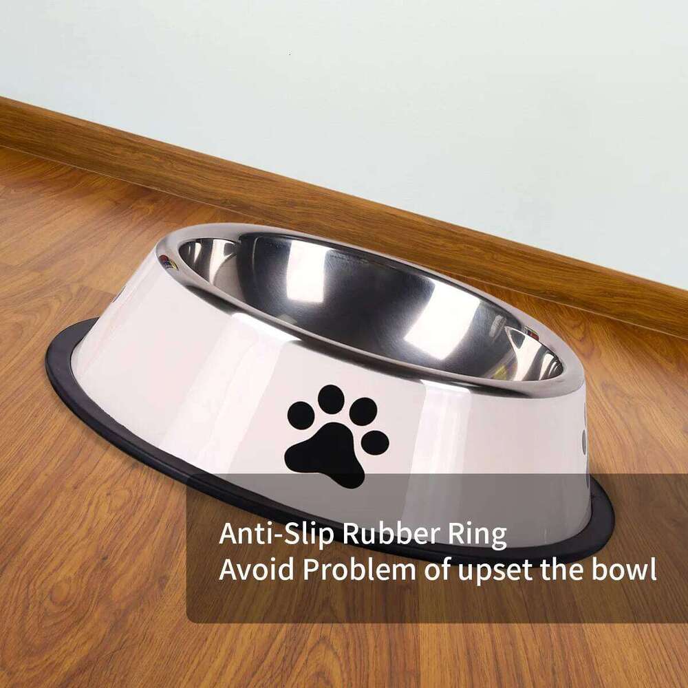 Stainless steel large capacity dog multiple specifications anti-fall food bowl feeding pet supplies 26Y0312
