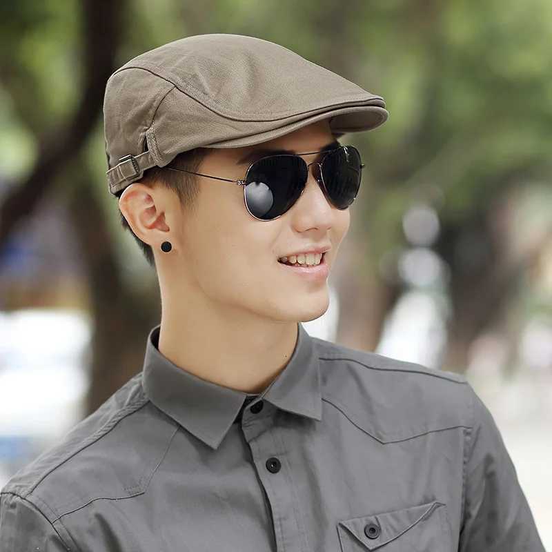 55-59cm 60-63cm male Summer Plus Size Newsboy Caps Men Casual Ivy Hat Pure Cotton Flat Peaked Cap Women Big Size Beret Hats H260312 - view 6