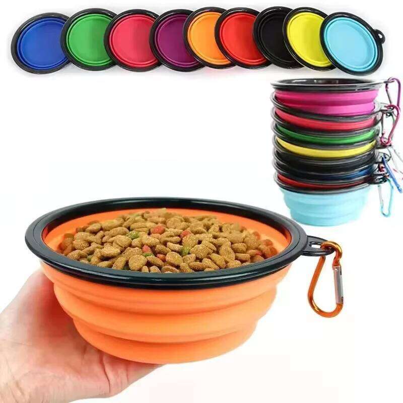 Collapsible Dog Folding Silicone Outdoor Travel Portable Puppy Food Container Feeder Dish Bowl Pet supplies 26Y0312