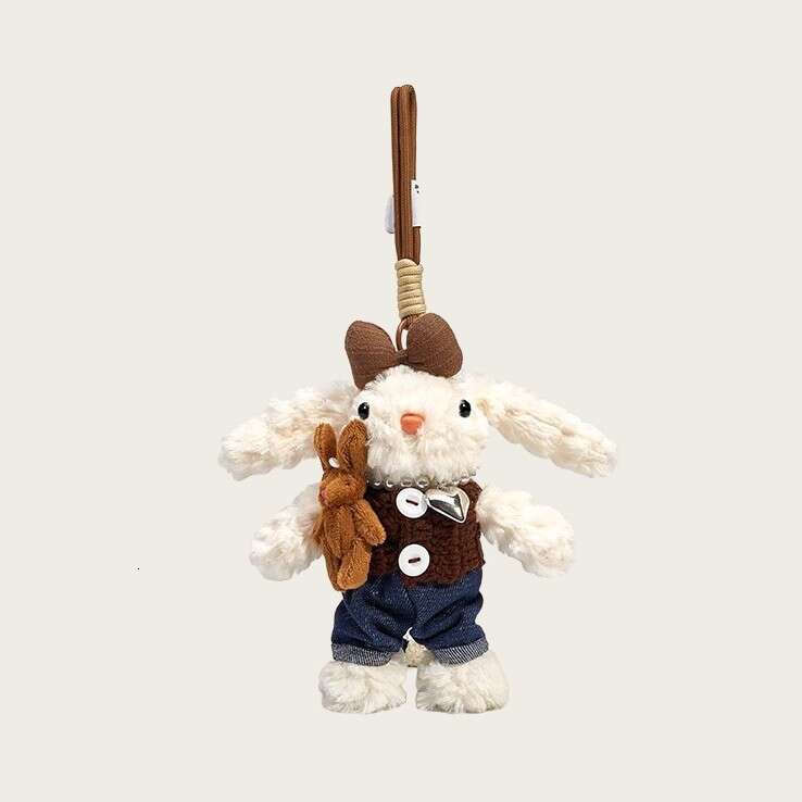 Dopamine Bunny Toy Bag Pendant Cute Birthday Gift for Best Friends Plush Cartoon Doll
