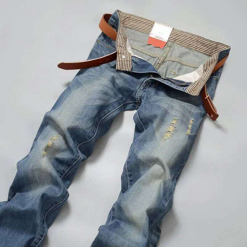 New Men's Spring Autumn Classic Male Skinny Straight Stretch Brand Denim Pants Summer Overalls Slim Fit Trouser Men Jeans 26Y0312