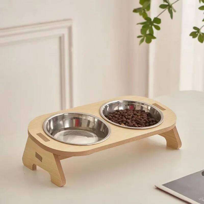 Pet Feeder Double with Anti-Knockover Design Dog Water Feeding Container Cat Food Bowl Stander pet products 26Y0312