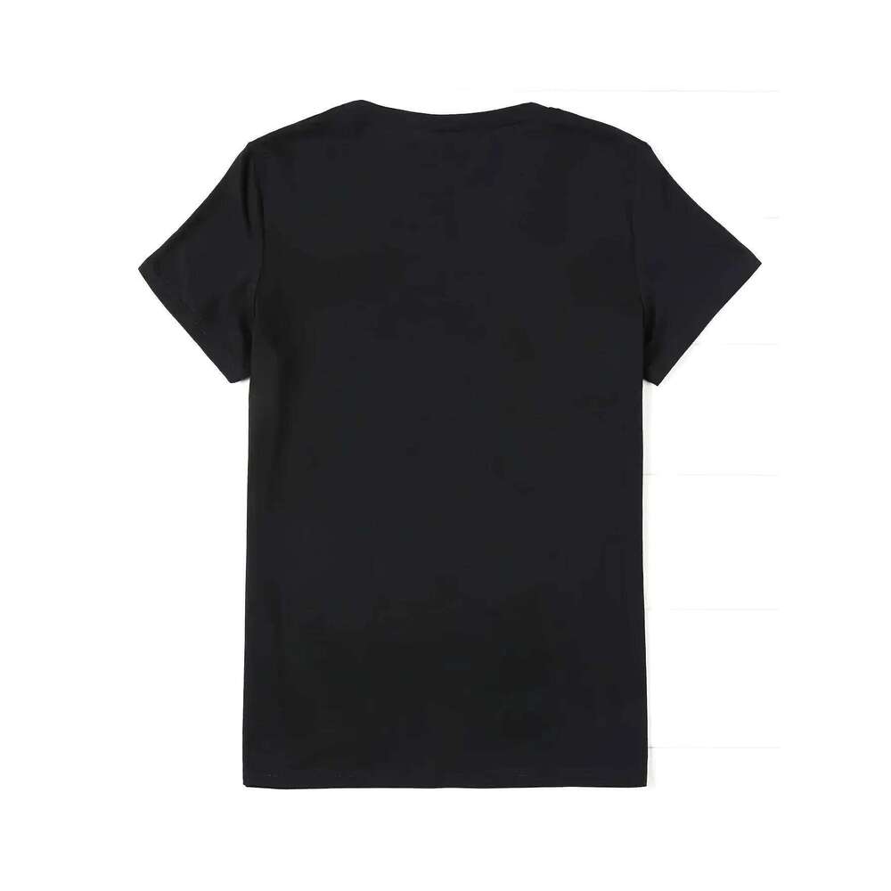 Women's themed LIVE LOVE crochet printed heart-shaped casual short sleeved round neck T-shirt Z260312