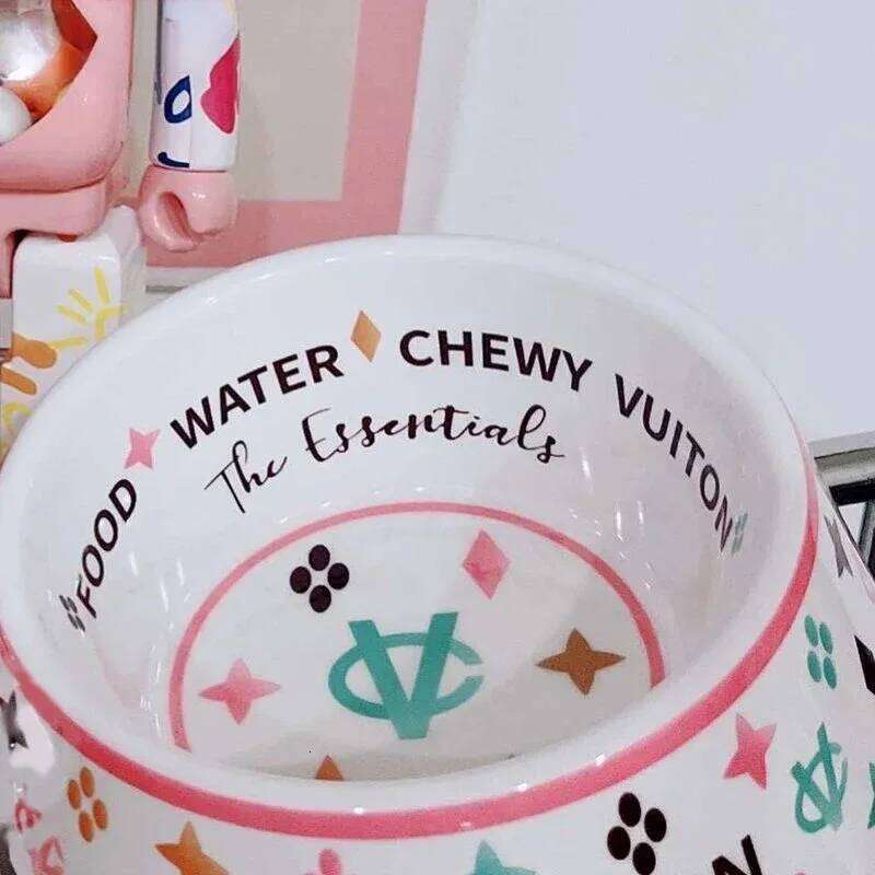Ceramics Bowls Placemat Puppy Cat Feeder Non-slip Crash Luxury Designer Dog French Bulldog Bowl For Small Dogs 26Y0312