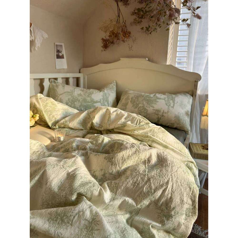 Bedding Floral Style Duvet Cover Pillowcase with Bedsheet Skin-friendly Bed Linen Set Girls Room Bedclothes H260312