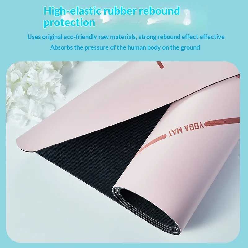 Eco Friendly Natural Rubber Yoga Mat PU Extra Thick Extra Wide Non Slip PROfESSional Pilates Workout Exercise Mat blue M260312