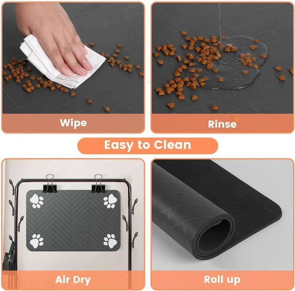 Slittle kitten ML bsorbent Pet Feeding Mat, Waterproof Placemat for Dog Cat Food & Water Bowls, Quick-Dry Rubber Backing 26Y0312