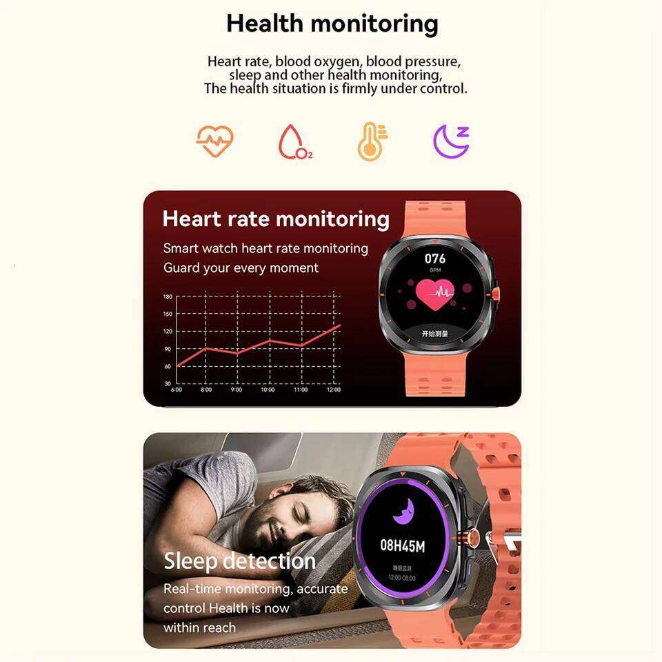 2026 New Men's Smart Watch Heart Rate Monitoring Bluetooth Calling Fitness Tracking Pedometer Stylish Smartwatch Holiday Gift