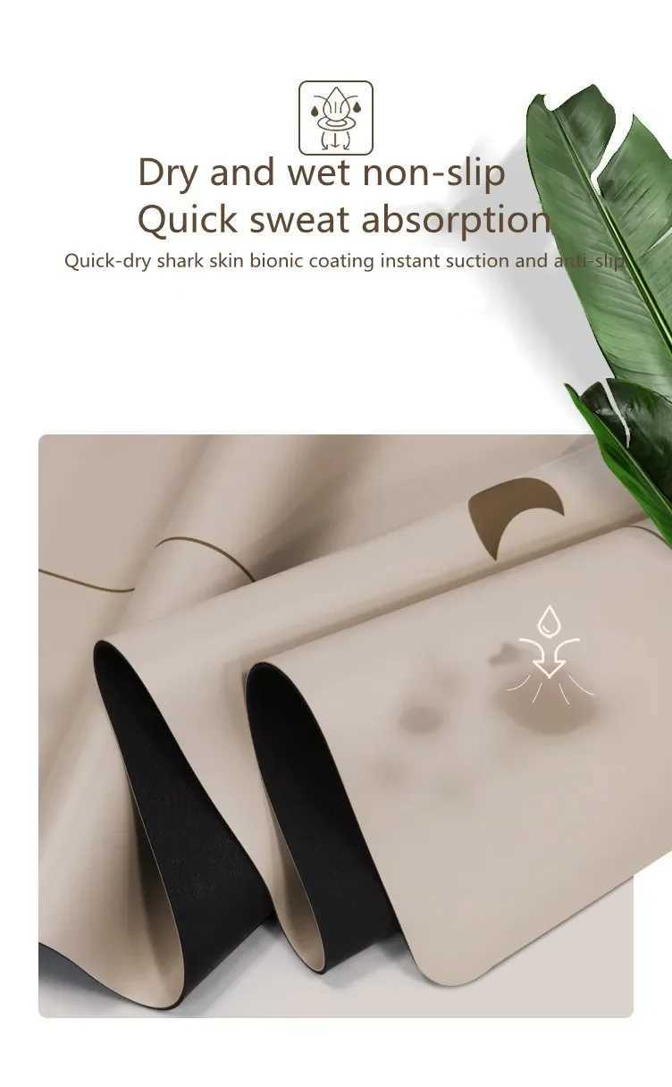 Lezyan Natural Rubber PU Yoga Mat Shock-absorbing Non-slip Sweat-absorbent Fitness Meditation Exercise Gymnastics Gym Workout M260312