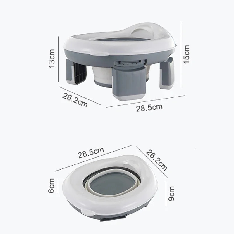 3 in 1 Travel Toilet Seat Foldable Children Potty with Bags Baby Pot Portable Silicone Training for Kids 260311