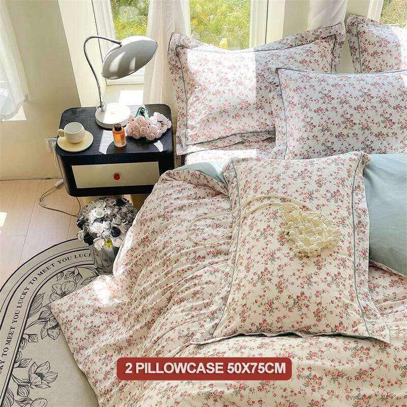 Premium 100% Cotton Bedding 3 Piece Set 1 Duvet Cover 2 Pillowcase Breathable Hypoallergenic Single/Double Bed H260312