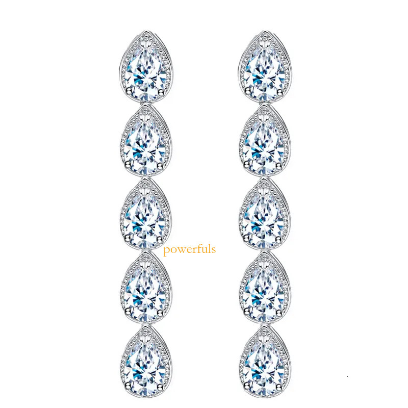 Luxury Jewelry Long Dangle Water Drop Earring Designer for Woman White AAA Cubic Zirconia Copper 18k Gold Diamond Earrings Women Bride Wedding Friend 