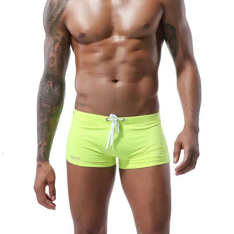Men's Swim Boxers Sexy Bikini Swimwear Men Swimming Boxer Briefs Beach Short Surf Jammer Surfing Trunks Male Swimsuit Beachwear Z260312