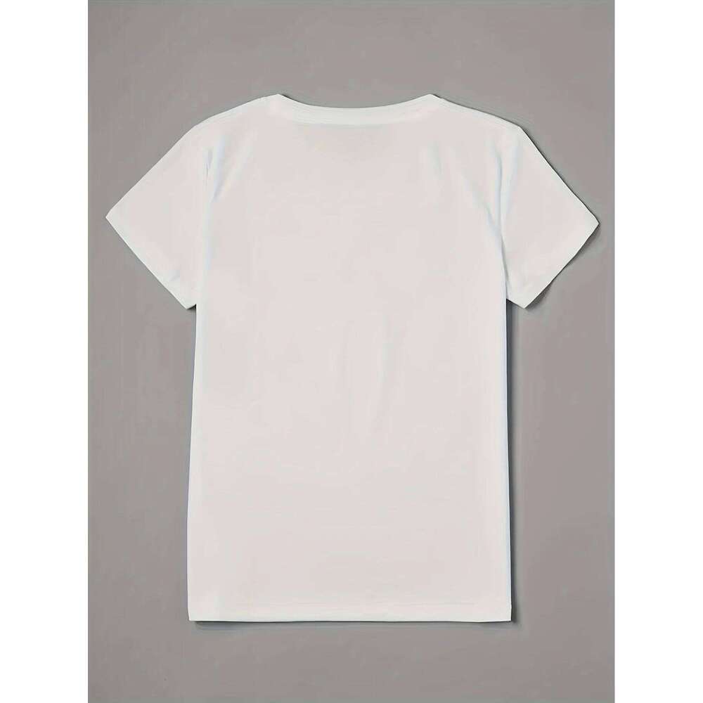 Trendy Adorable Bear and Love Designsprinted with Round Neck for Summer Women's Short Sleeve Tops Fashion Clothing Z260312