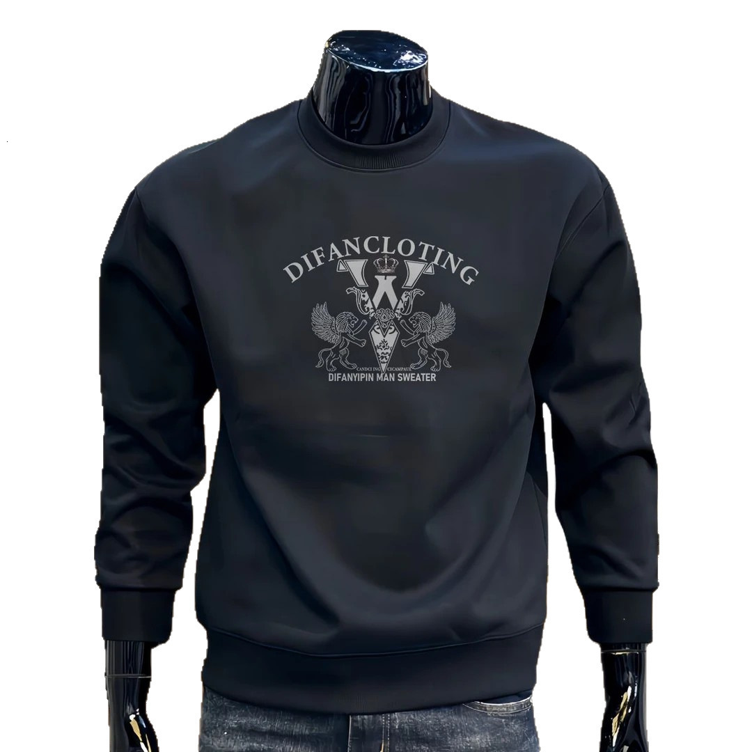 Autumn Winter New Trendy Brnd Printed Men's Swetshirt Fshion Pullover Round Neck Designer Hoodie Long Sleeve Csul Verstile Trendy Men's Flee