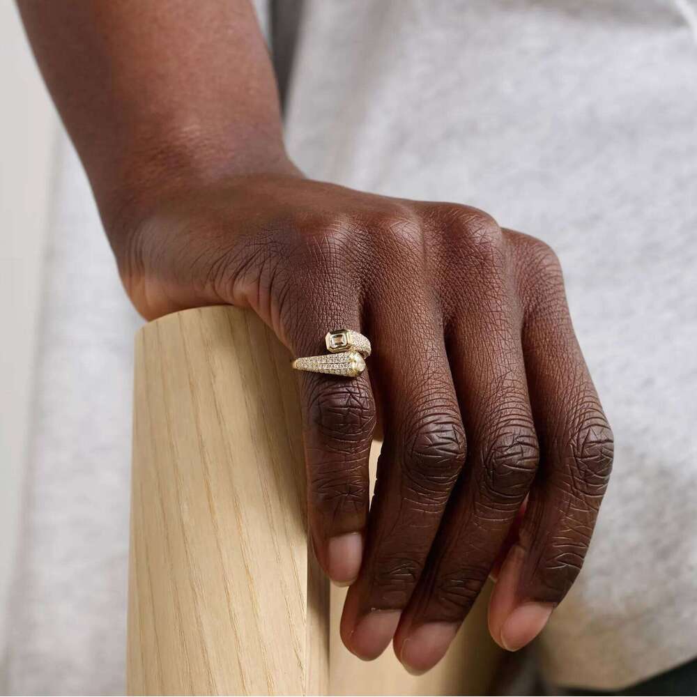 Geometric Rectangle Heart Shaped Micro Paved 5A Sparking Cubic Zirconia CZ Open Adjusted Women Pinky Rings H260312