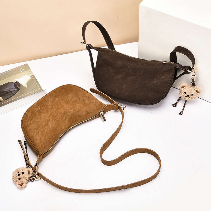 Luxury fashion wallet New Fashion Solid Color Textured Shoulder For Women Vintage Simple Commuting Crossbody Portable Dumpling Bag