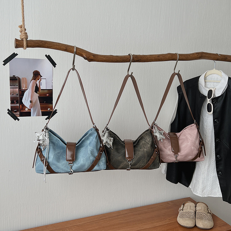 Spring new backpack, unique design PU patch fashionable handbag large capacity shoulder bag armpit bag designer bag crossbody bag