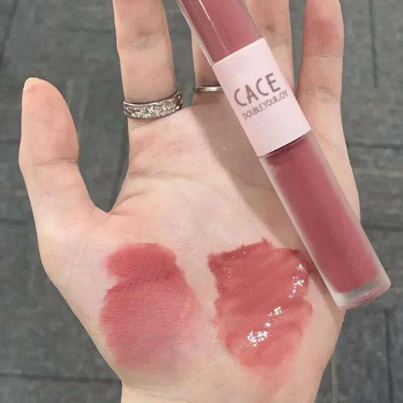 Double-Ended Glaze Moisturizing Full-Gloss Matte Velvet Finish Long-Lasting Color Anti-Stain Cosmetic Lip Gloss W260311